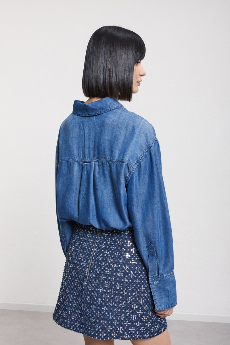 Blusa Denim Ottod'Ame